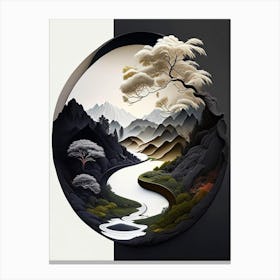 Landscapes Yin and Yang Illustration Canvas Print