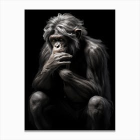 Photorealistic Thinker Monkey 8 Canvas Print
