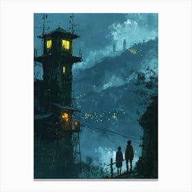 Night At The Castle Canvas Print