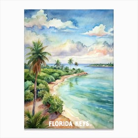 Florida Keys Watercolor Painting Canvas Print
