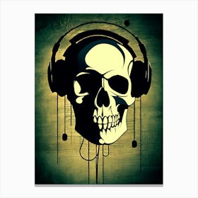 Skull With Headphones 125 Canvas Print