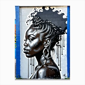 Graffiti Mural Of Beautiful Black Woman 332 Canvas Print