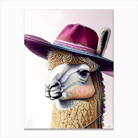 Alpacawithmauvehat Canvas Print