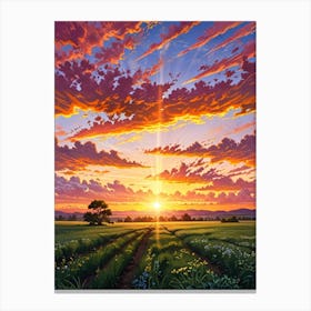 Sunset In The Field 27 Canvas Print