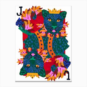 Leopard Jack Of Spades Canvas Print