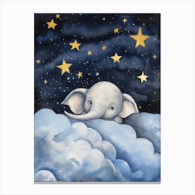 Baby Elephant 5 Sleeping In The Clouds Canvas Print