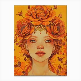 Spiritual Women Sun Flowers Canvas Print