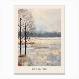 Winter City Park Poster Phoenix Park Dublin 2 Canvas Print