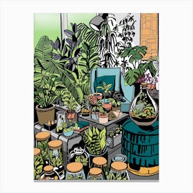 Houseplants And Terrariums Canvas Print