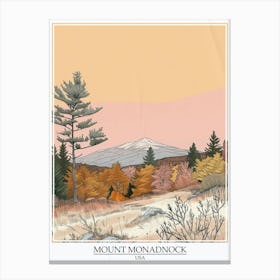 Mount Monadnock Usa Color Line Drawing 8 Poster Canvas Print