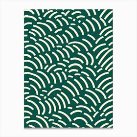 Abstract Green Wave Pattern, Matisse style Canvas Print