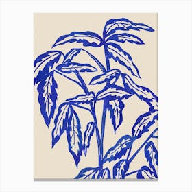 Minimal Blue Plant Canvas Print