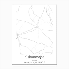 Kiskunmajsa,Hungary Minimalist Map Canvas Print