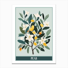 Pear Tree Flat Illustration 2 Poster Canvas Print