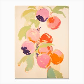 Colorful Plums. Acrylic Painting Kitchen Canvas Print