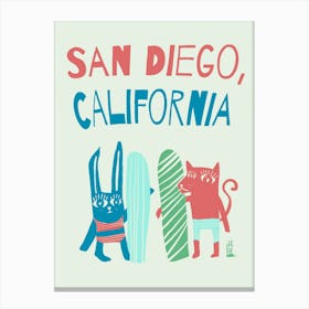 San Diego, Surfers Canvas Print