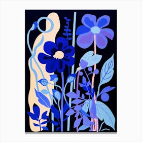 Blue Flower Illustration Iris 2 Canvas Print