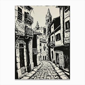 Street Scene In Spain Canvas Print