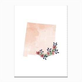 New Mexico Watercolor Floral State Canvas Print
