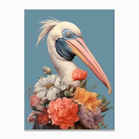 Bird With A Flower Crown Pelican 4 Canvas Print