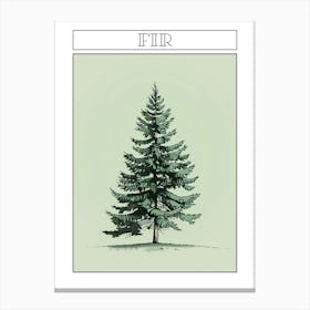 Fir Tree Minimalistic Drawing 3 Poster Canvas Print