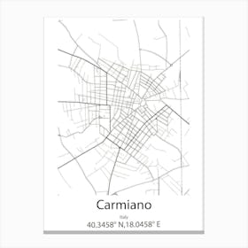 Carmiano,Italy Minimalist Map Leinwandbild