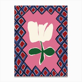 Petal plaid playtime I Canvas Print