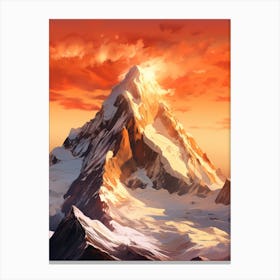 Mountain Landscape At Sunset 1 Canvas Print