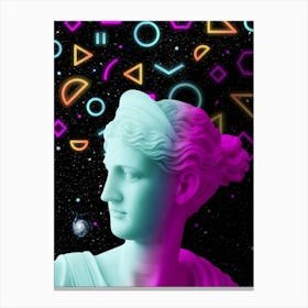 Ceres/Demeter Vaporwave Art – Neon Greek Goddess Print, Retro 80s Aesthetic Poster, Cyberpunk Wall Decor, Synthwave Digital Art Toile