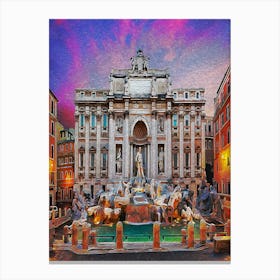 Italy, Rome, View Of Fontana Di Trevi Canvas Print