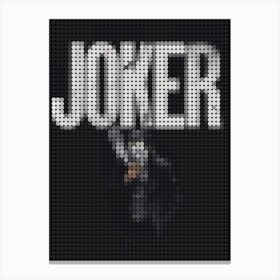 Joker Smoking Poster In A Pixel Dots Art Style Canvas Print