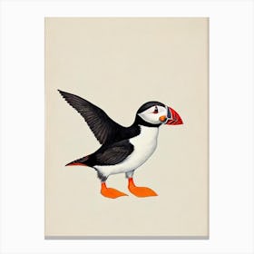 Puffin Illustration Bird Canvas Print