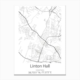 Linton Hall,United States Minimalist Map Leinwandbild