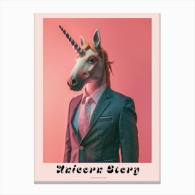 Toy Unicorn In A Suit & Tie 3 Poster Canvas Print