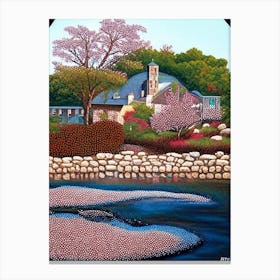 Round Rock, City Us  Pointillism Canvas Print