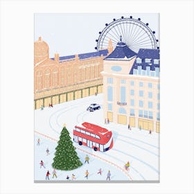 Christmas In London Illustration Canvas Print