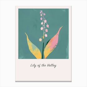 Lily Of The Valley 1 Square Flower Illustration Poster Canvas Print