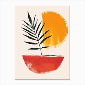 Palm Tree In A Bowl, Boho, Minimalism Canvas Print