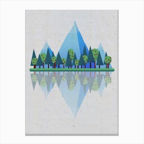 Mountain Landscape Mountain Forest Trees Digital Art Canvas Print