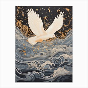 Dove 1 Gold Detail Painting Canvas Print