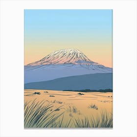 Mount Monadnock Usa Color Line Drawing (2) Canvas Print