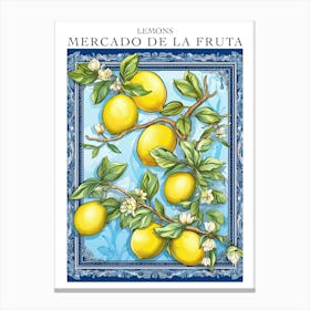 Mercado De La Fruta Lemons Illustration 12 Poster Canvas Print