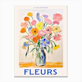 French Flower Poster Flax Flower 3 Canvas Print