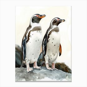 Humboldt Penguin Zavodovski Island Watercolour Painting 3 Canvas Print