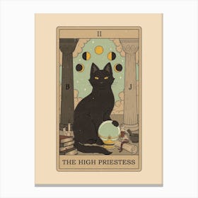 The High Priestess   Cats Tarot Canvas Print