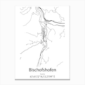 Bischofshofen,Austria Minimalist Map Canvas Print