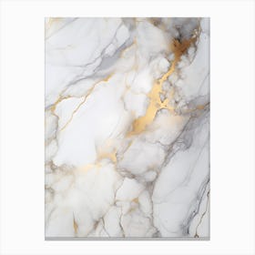 Gold And White Marble Canvas Print