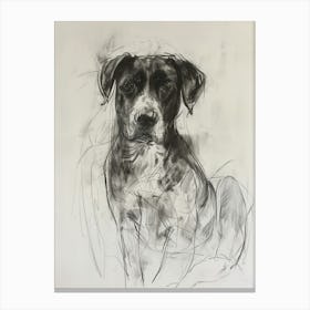 Entlebucher Mountain Dog Charcoal Line 2 Canvas Print