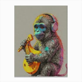 Monkey Playing Guitar 1 Canvas Print