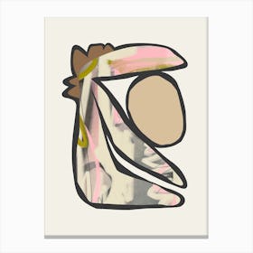 Funky Leaf Brown Pink Canvas Print